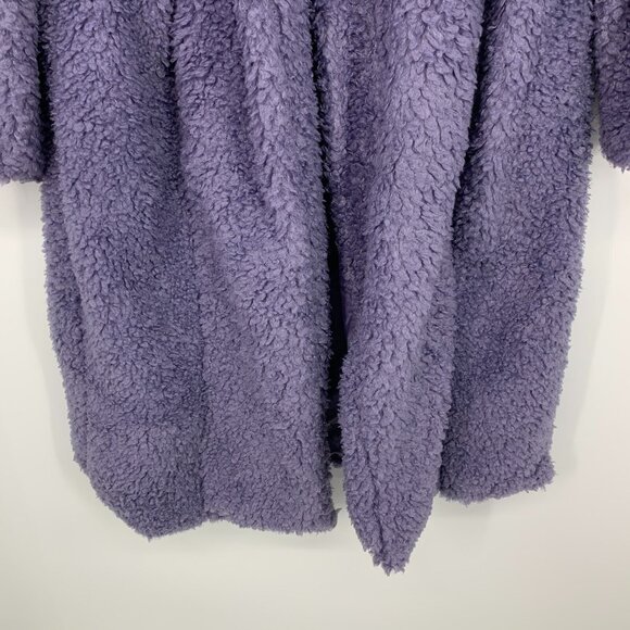 Torrid 0 Maxi Coat Size 12 Purple Soft Sherpa Open Front Lined NWT - Picture 10 of 15